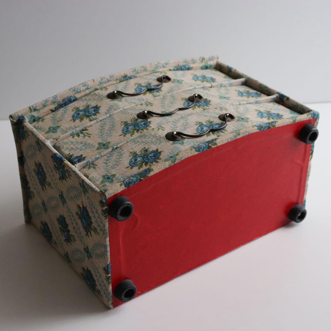 フランスアンティーク　カルトナージュボックス　引き出し　チェスト　裁縫箱