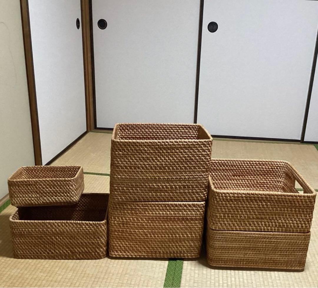 無印良品　重なるラタン　6個セット　まとめ売り