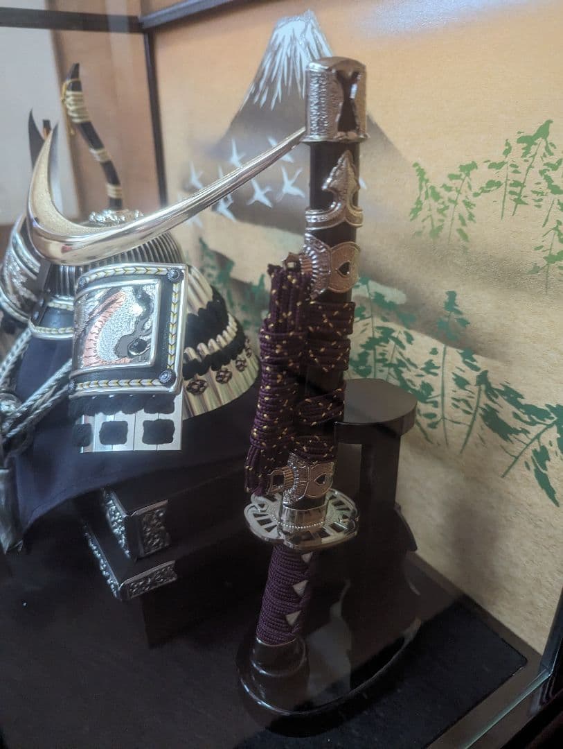 五月人形 兜 六角伊達銀兜(黒) 福仙