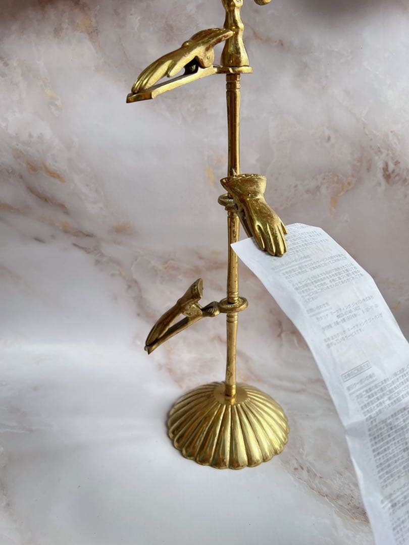 ハンドクリップスタンド 真鍮 店舗什器 ディスプレイ　ヴィンテージ オブジェ