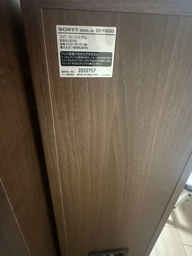 SONY トールスピーカー SS-F6000 連番ペア