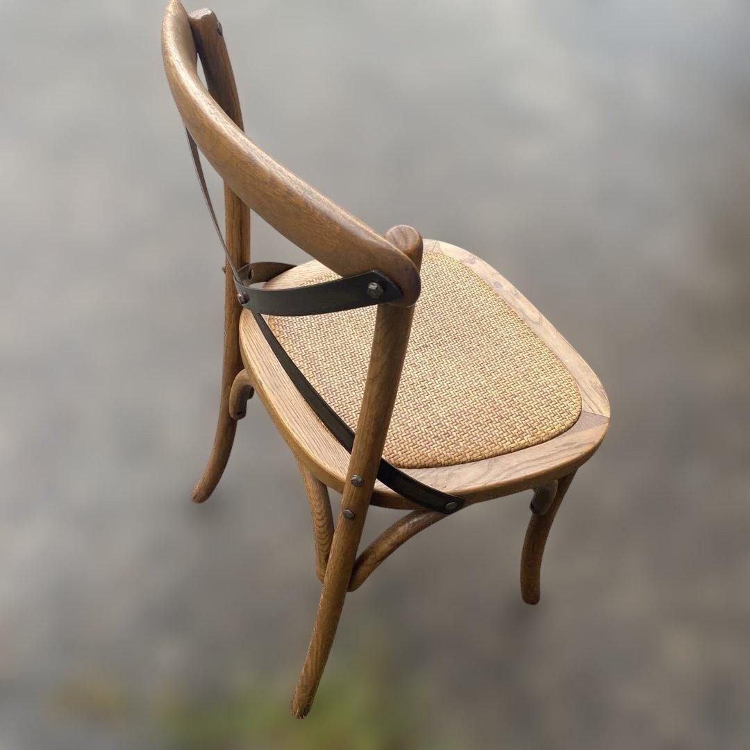 木製クロスバックダイニングチェア　ビンテージ調　クラッシュゲート