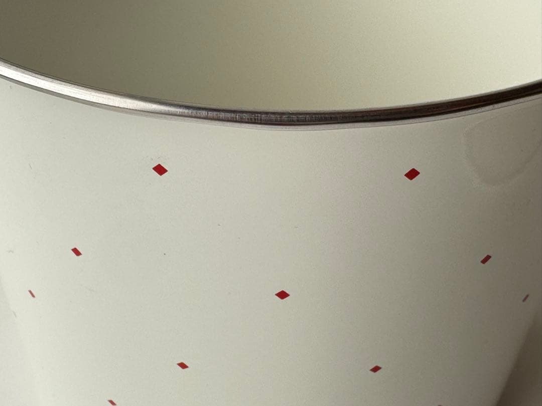 昭和レトロ EJIRY ホーロー 寸胴 鍋 白 ドット タンク