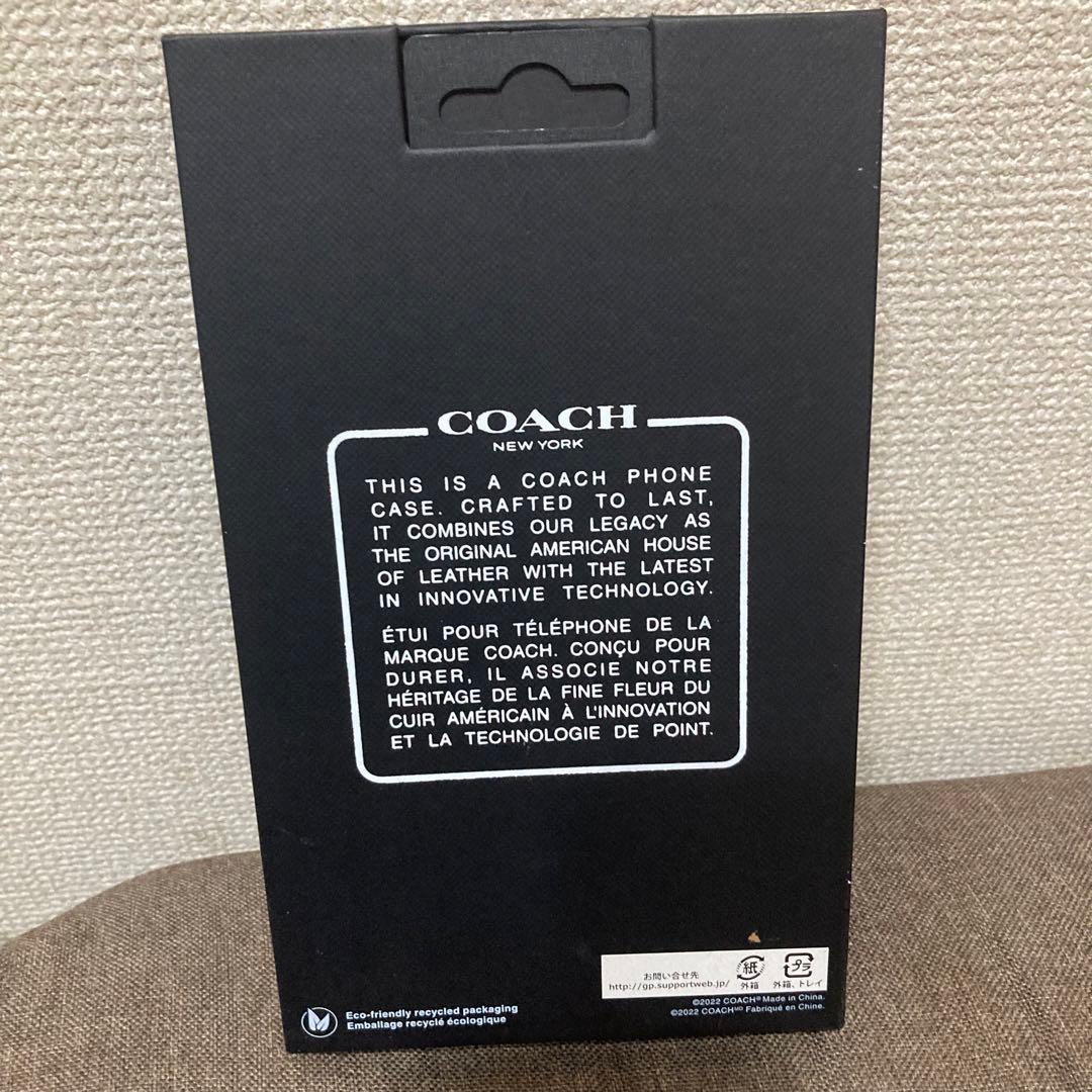 【新品】本革製　Coach - iPhone 14PROMAX シグネイチャー