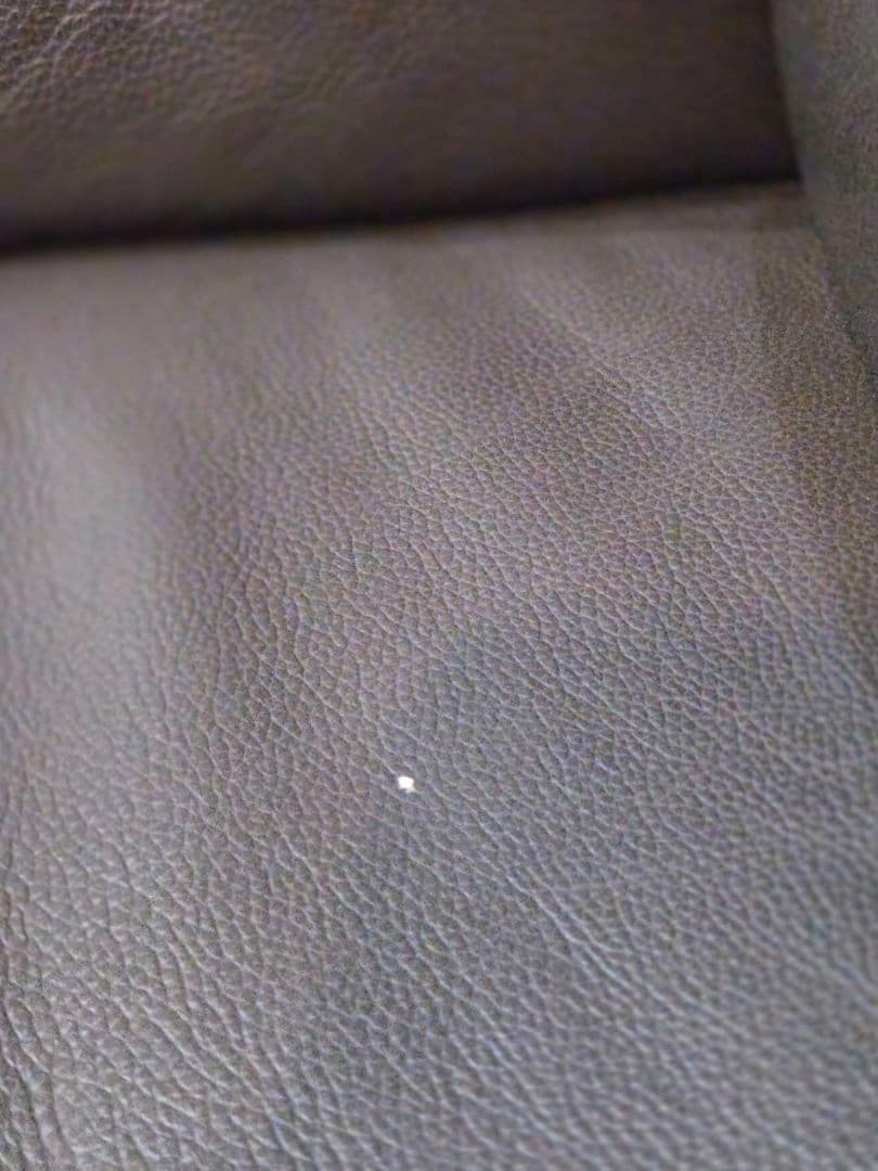 ​【引取限定】ニトリ 電動リクライニングソファ オゾン3 本革 ダークブラウン