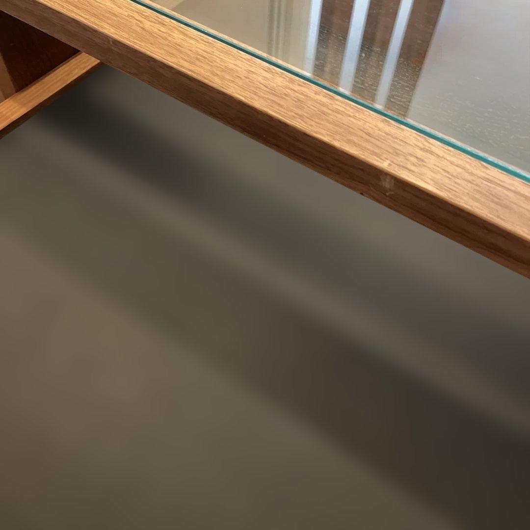 マスターウォール　センターテーブル ローテーブル　ガラス天板 引き出し付き