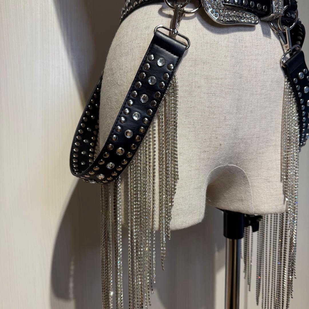 【値下げ】ベルト ギラギラ キラキラ ラメ スタッズ ストーン ロック パンク
