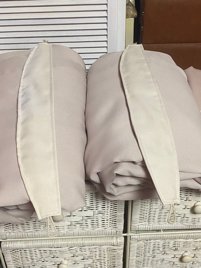 希少♦️高級 オーダー ドレープ カーテン♦️薄いピンク♦️消防庁認定品♦️6枚セット