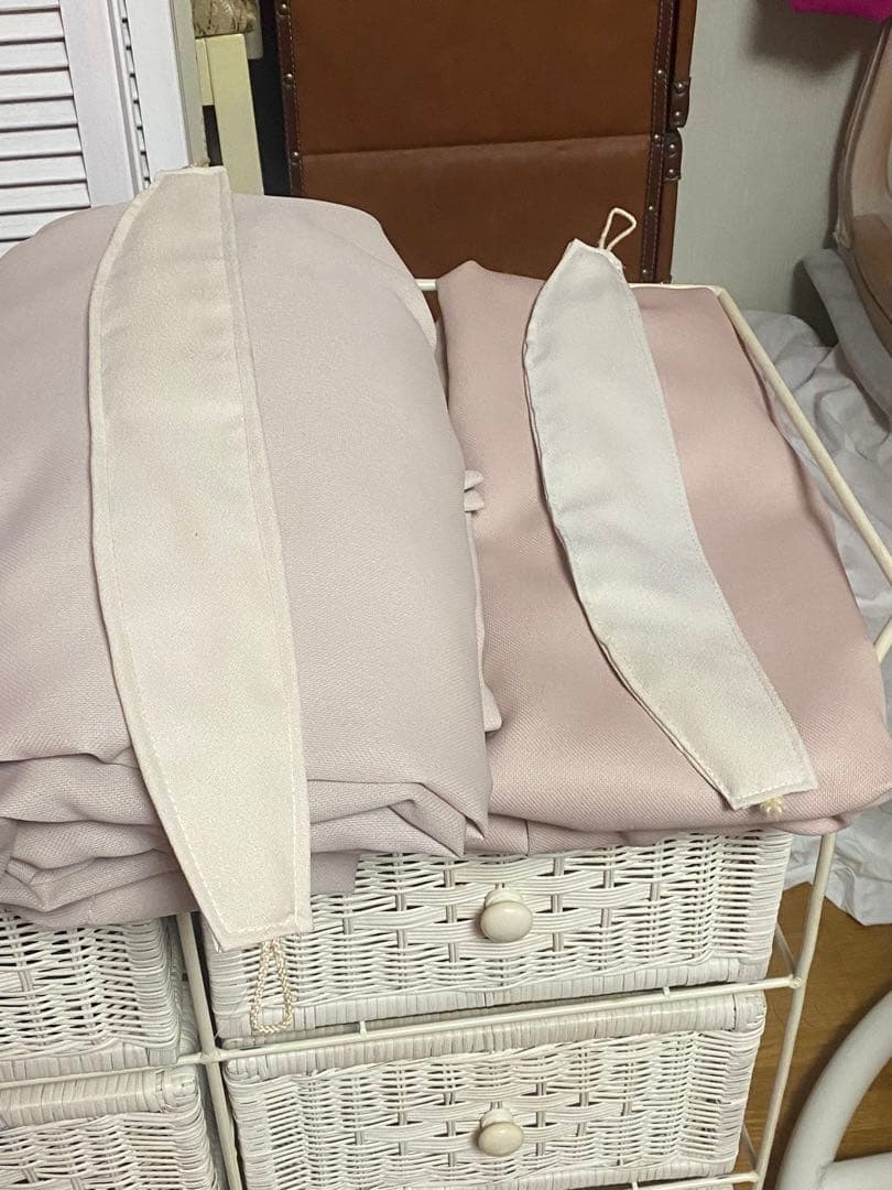 希少♦️高級 オーダー ドレープ カーテン♦️薄いピンク♦️消防庁認定品♦️6枚セット