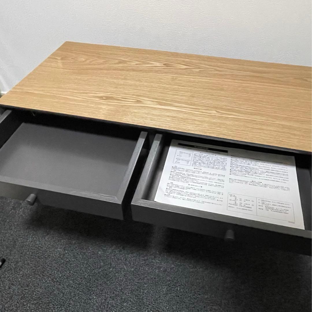 ニトリ　ローテーブル 両引き出し付き