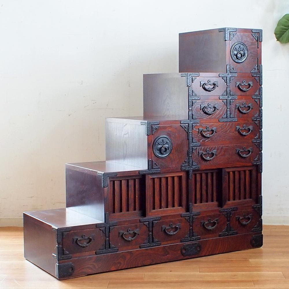 岩谷堂箪笥 No.886 階段箪笥 かくし付き 定価64.8万 ZR23621