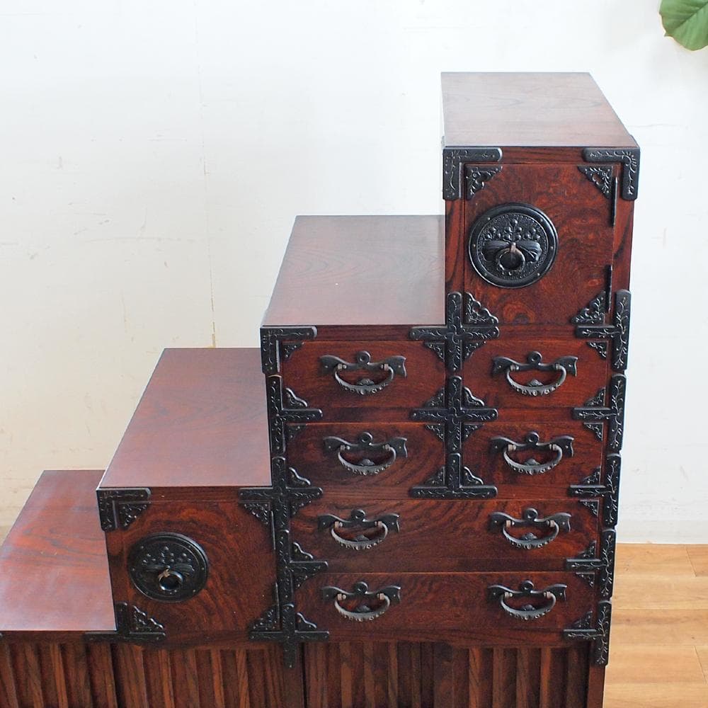 岩谷堂箪笥 No.886 階段箪笥 かくし付き 定価64.8万 ZR23621