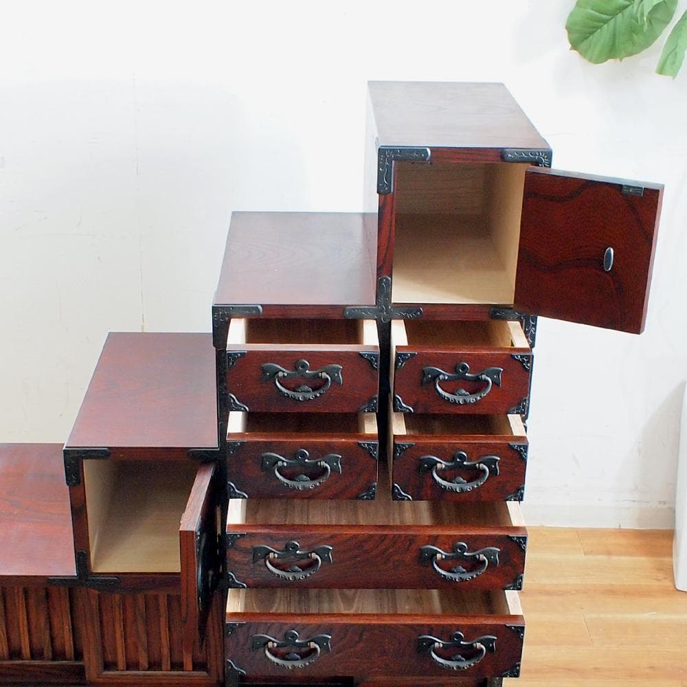 岩谷堂箪笥 No.886 階段箪笥 かくし付き 定価64.8万 ZR23621