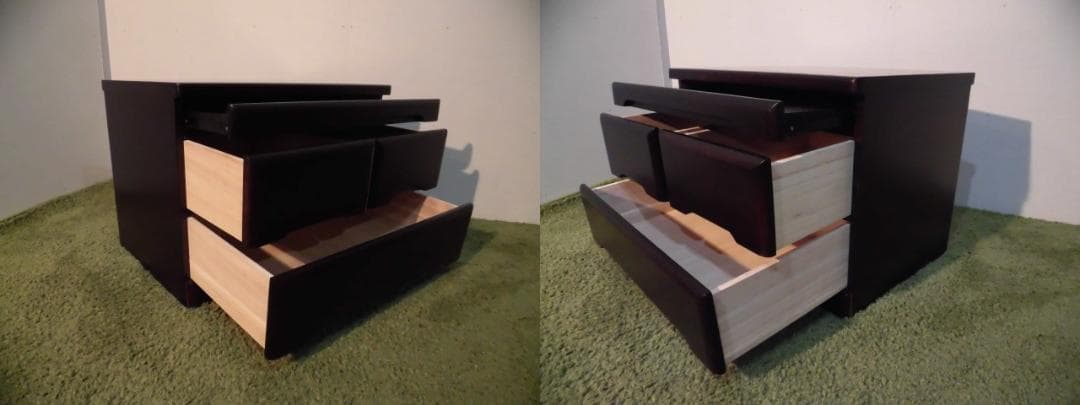 全国一律送料無料【桐】★コンパクト仏壇置き チェスト 2段【ダークブラウン】