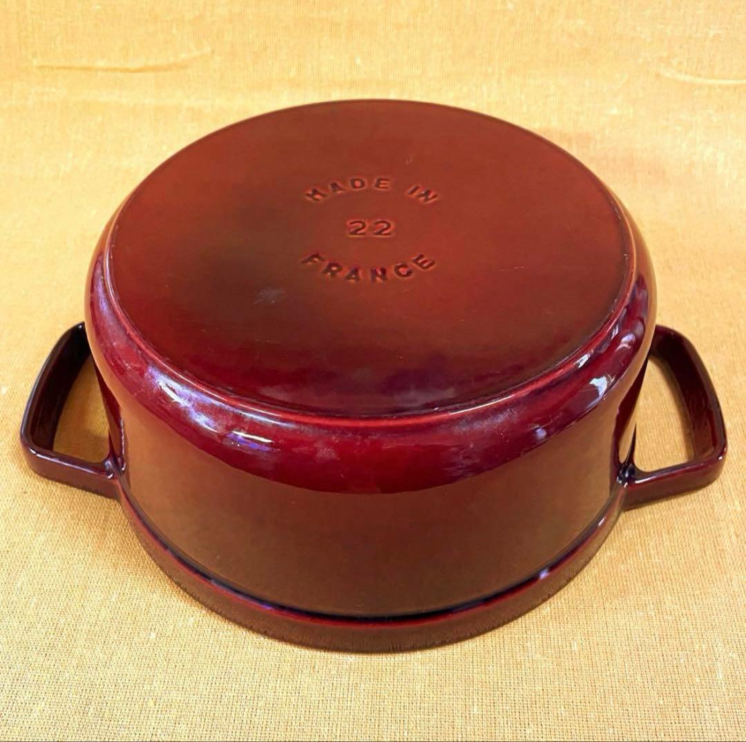 ストウブが美しすぎて‼️早い者勝ち‼️ グレナディン レッド 22cm 両手鍋