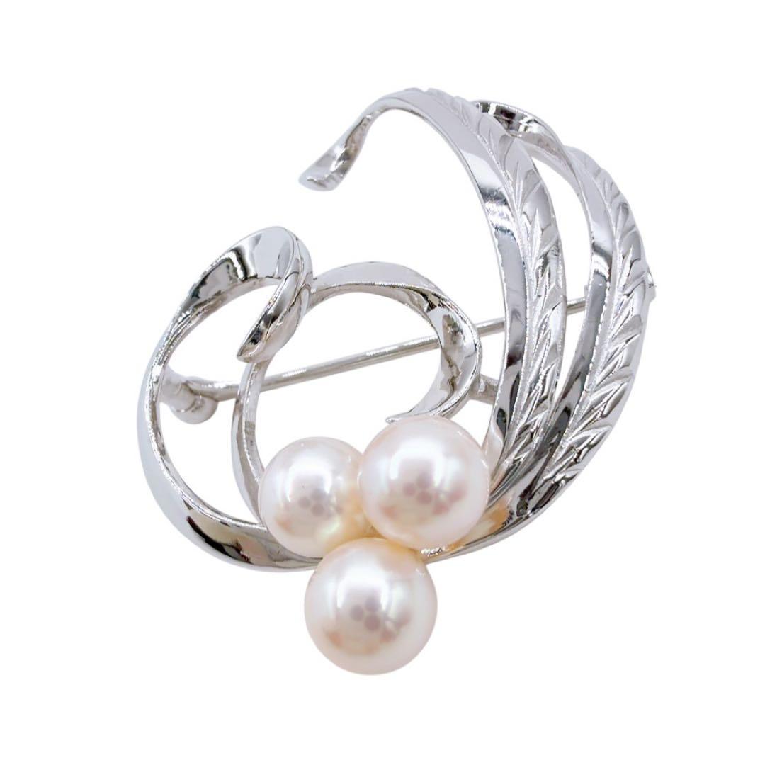 【美品/高品質】タサキ ブローチ ピンバッジ パール 真珠 シルバー セレモニー