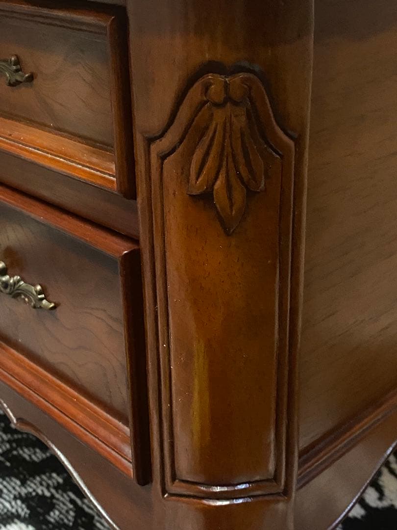 最高級♦️猫脚 彫刻 象嵌♦️希少 アンティーク プレジデント 両袖 デスク♦️重厚