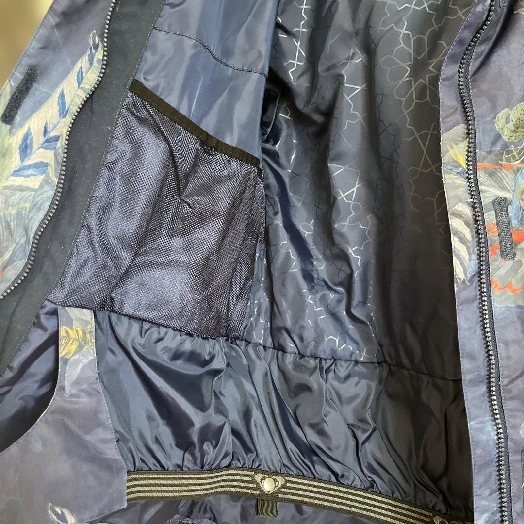 ROXY ネイビー 花柄 スノーボードジャケット　オレンジパンツ　2点セット