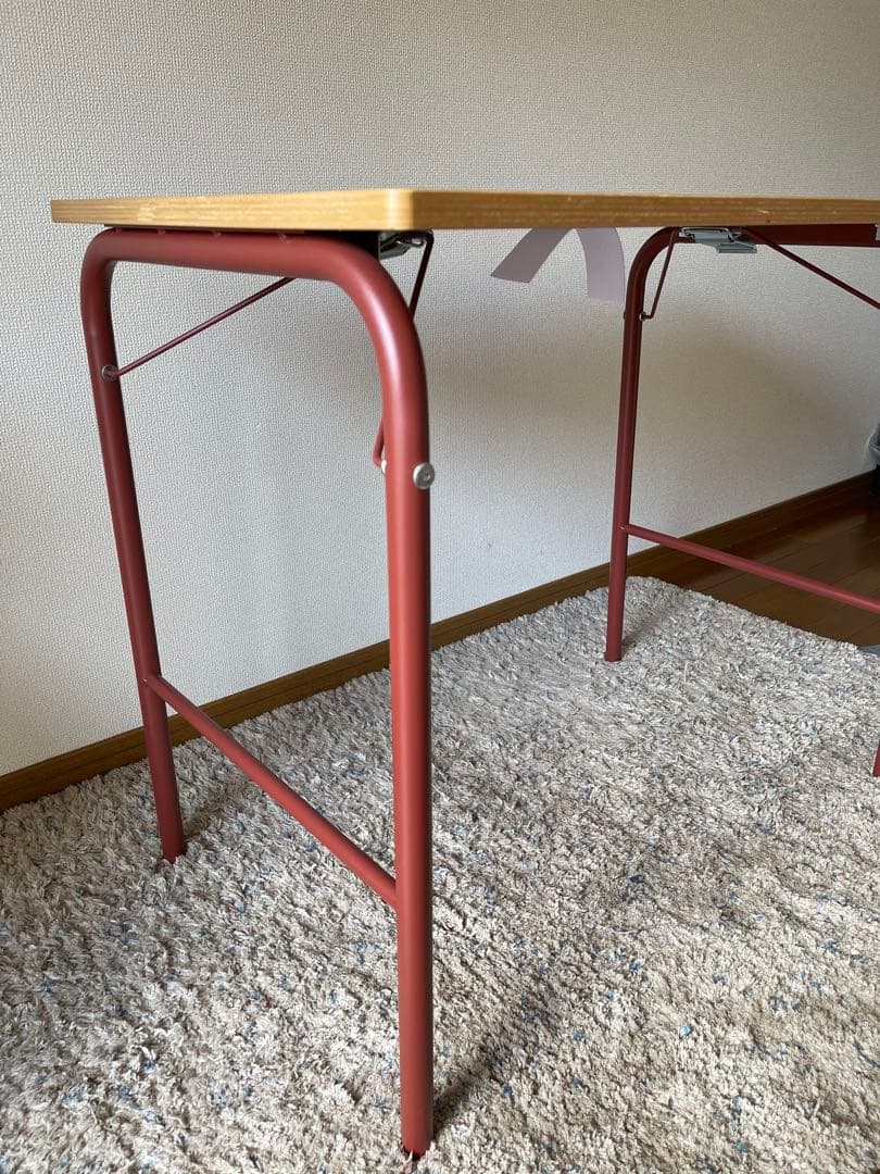 【 超美品 】無印良品 スチールパイプテーブル 折りたたみ式