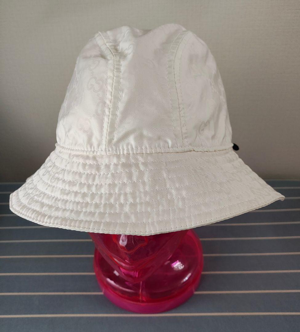 GUCCI　グッチ　ホワイトGGパターンバケットハット