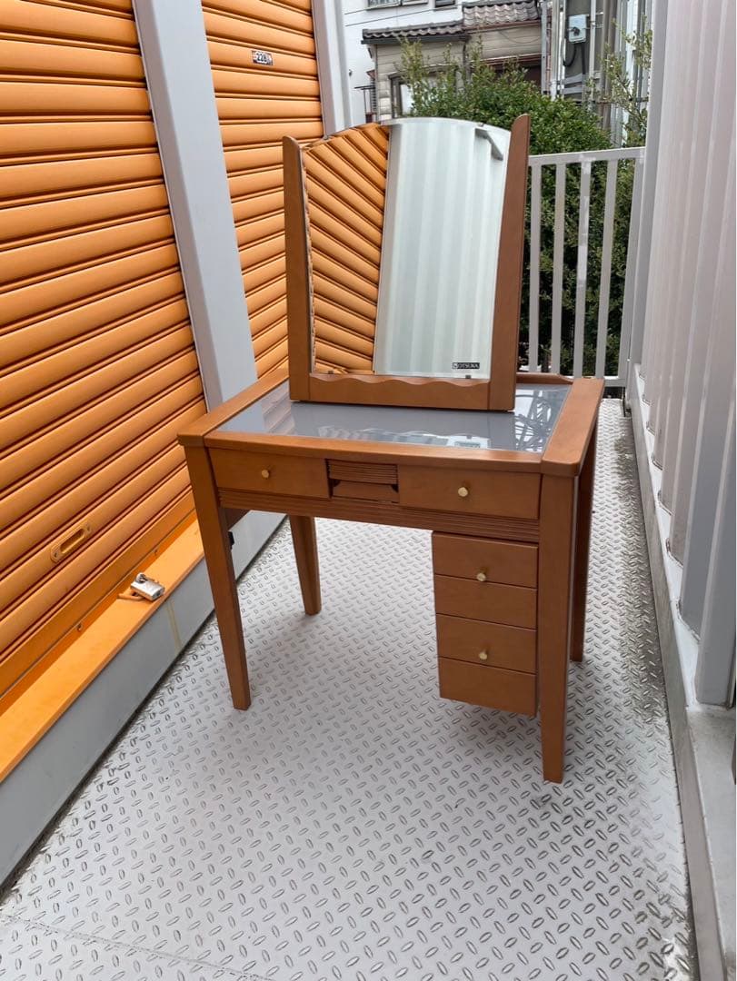 大塚家具　ブラウン木製ドレッサー・鏡台