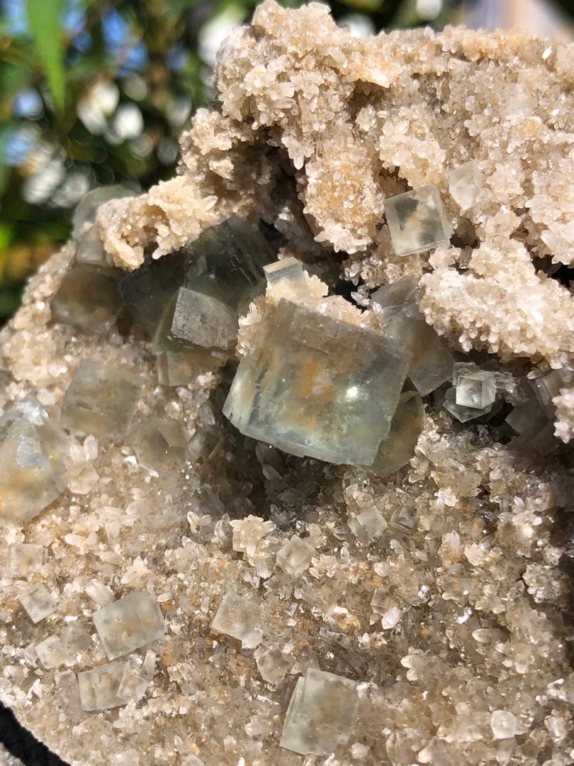 レア　単晶体　水晶共生　綺麗グリーン　　シャンファーリン フローライト