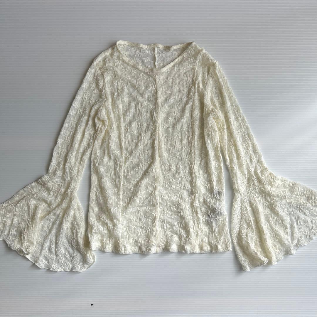 M　　　　　　極美品✨SLOBE IENA レースフレアスリーブブラウス