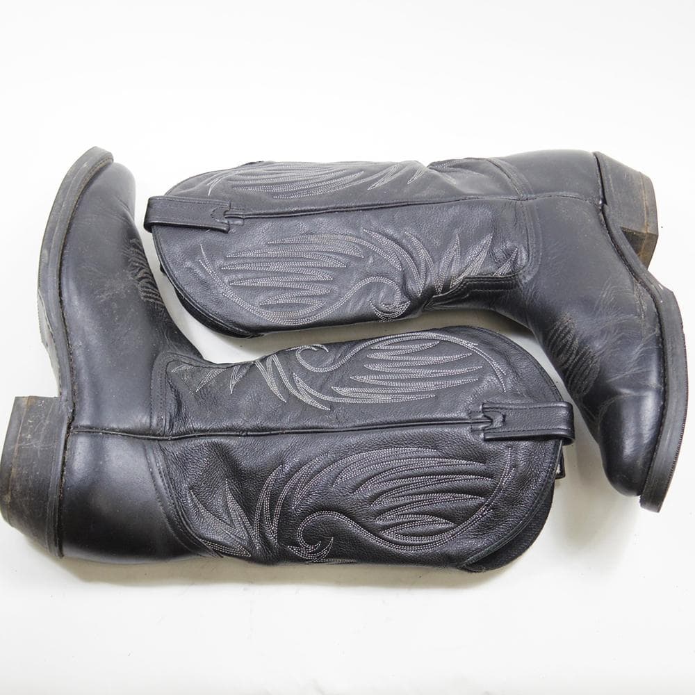 28cm ヴィンテージ ブラック ウエスタンブーツ ビブラムソール P4222