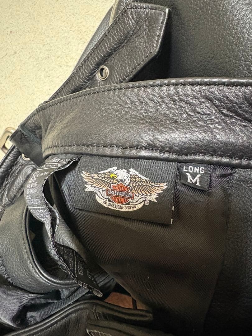 ハーレーダビッドソン　レザー チャップス 黒 ブーツカットMサイズ