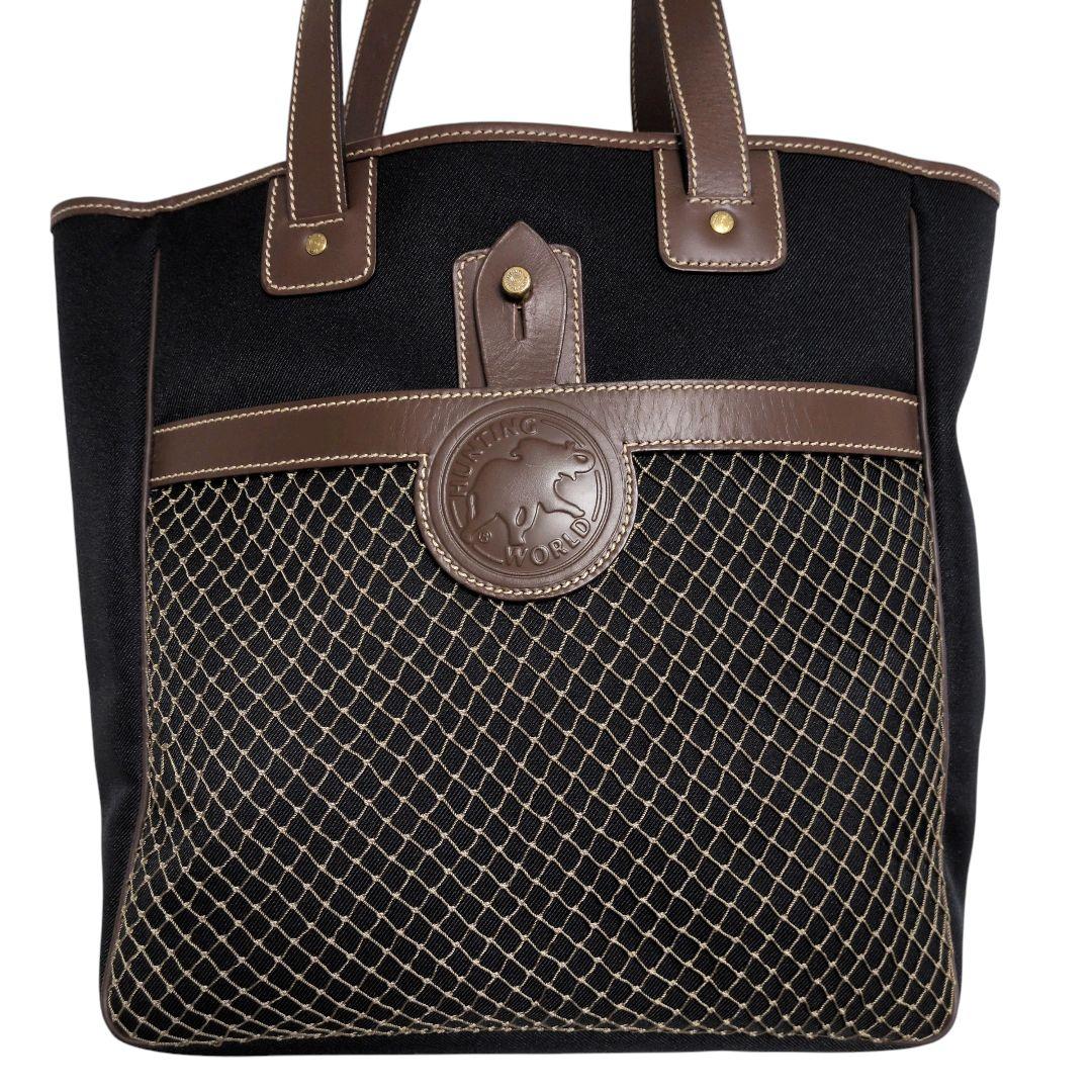 【美品】ハンティングワールド サファリトゥデイ デカロゴ トート 黒 大容量