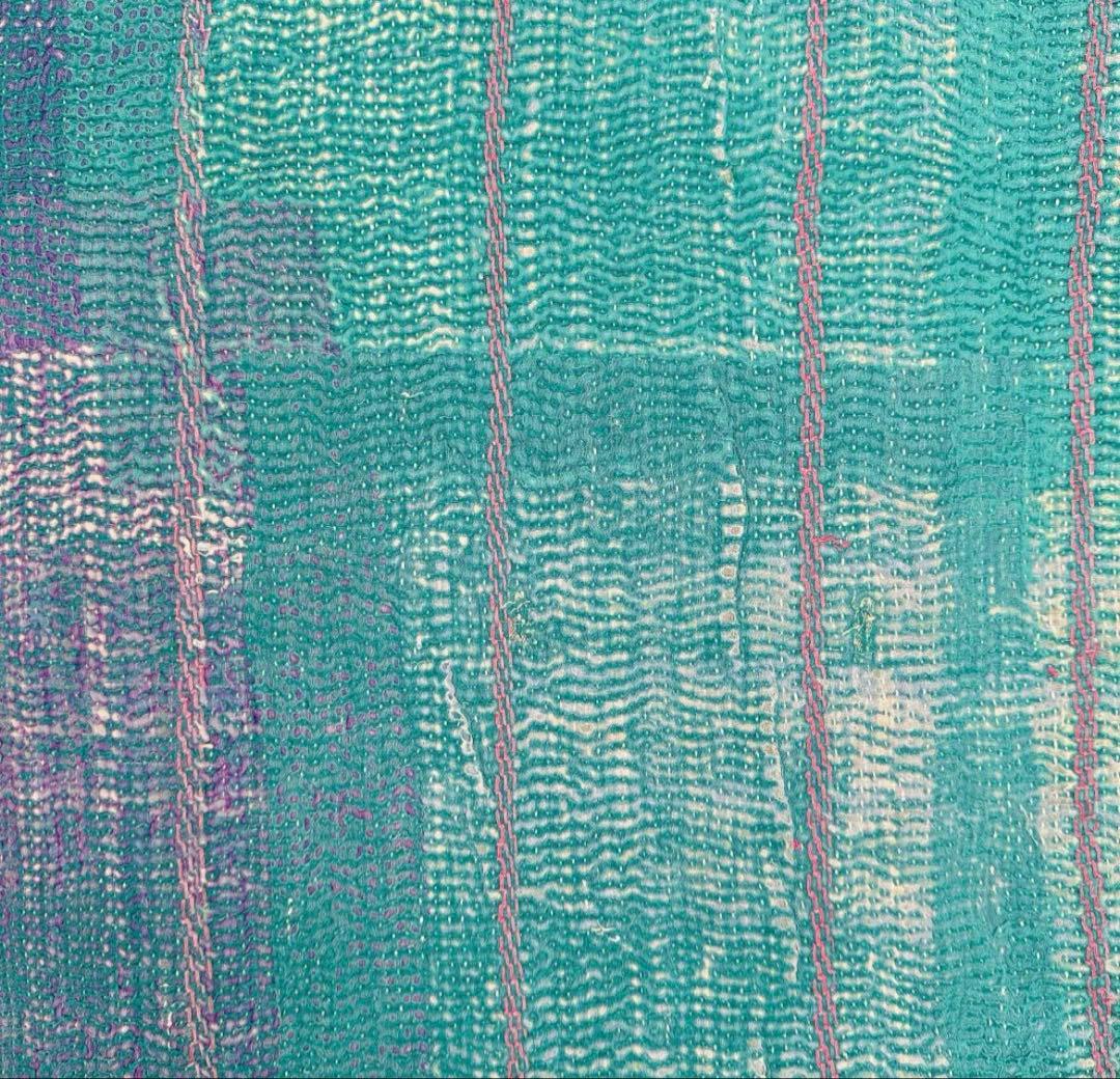 インド製ヴィンテージカンタ38 ラリーキルト ブルー グリーン オレンジ