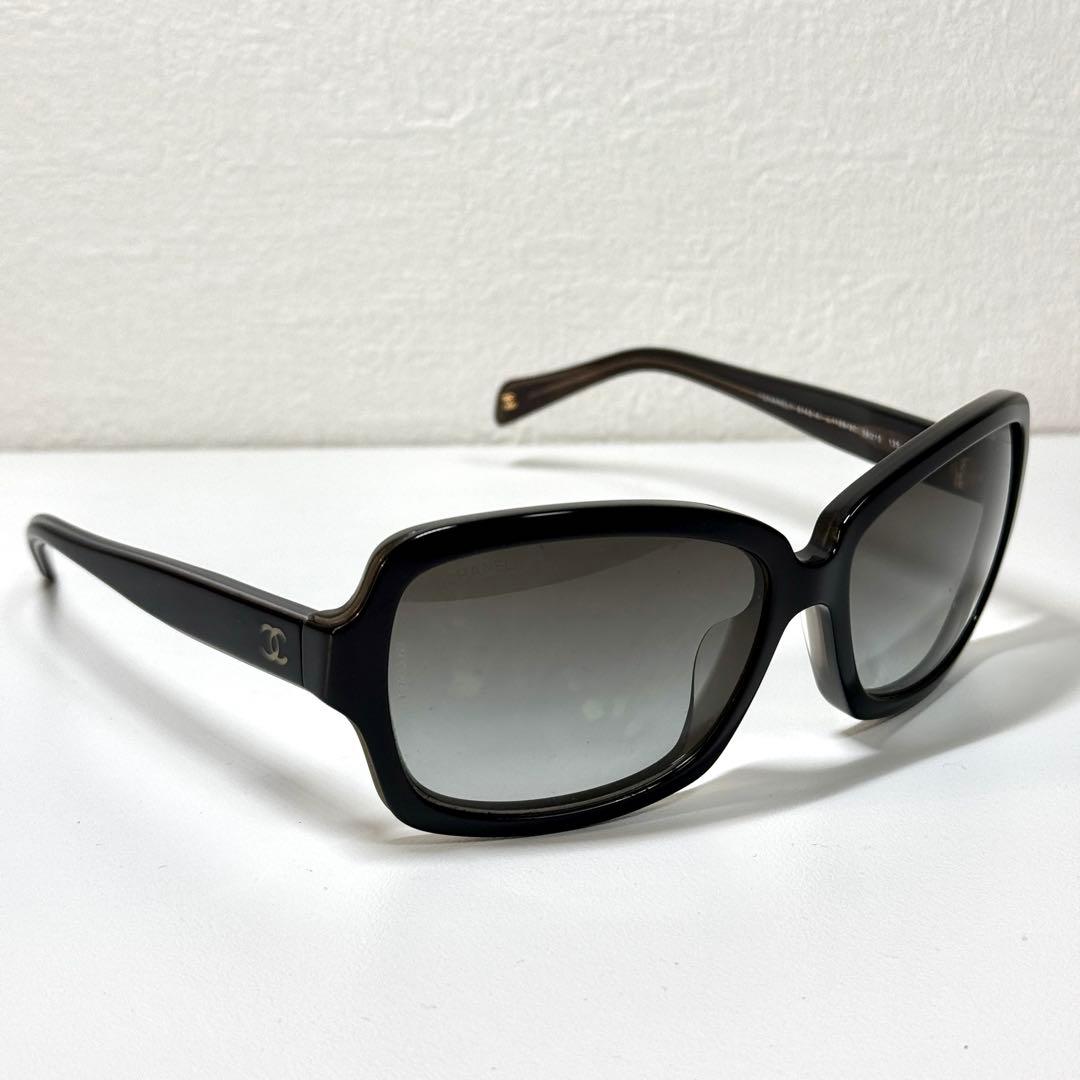 美品 CHANEL サングラス 5143-A ブラック ココマーク シャネル 黒