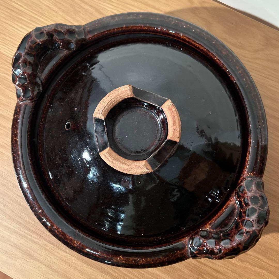 土楽　黒鍋　縄手　尺1 未使用