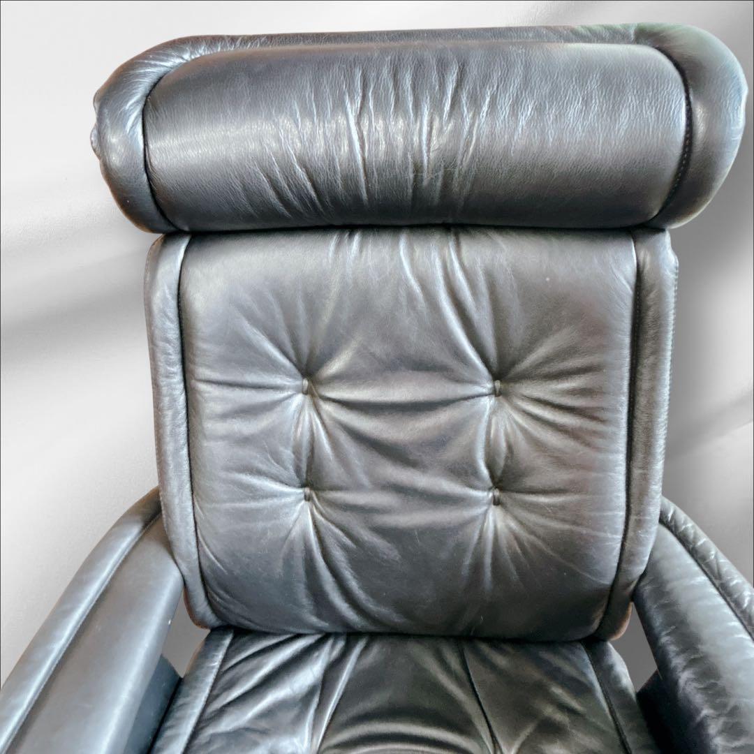 EKORNES エコーネス リクライニングチェア オットマン レザー ブラック