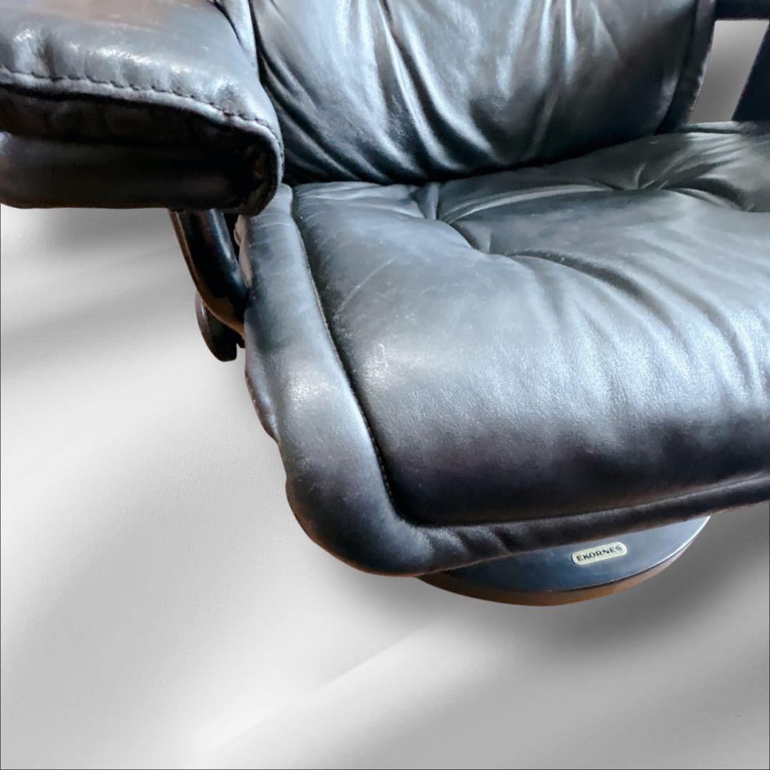 EKORNES エコーネス リクライニングチェア オットマン レザー ブラック