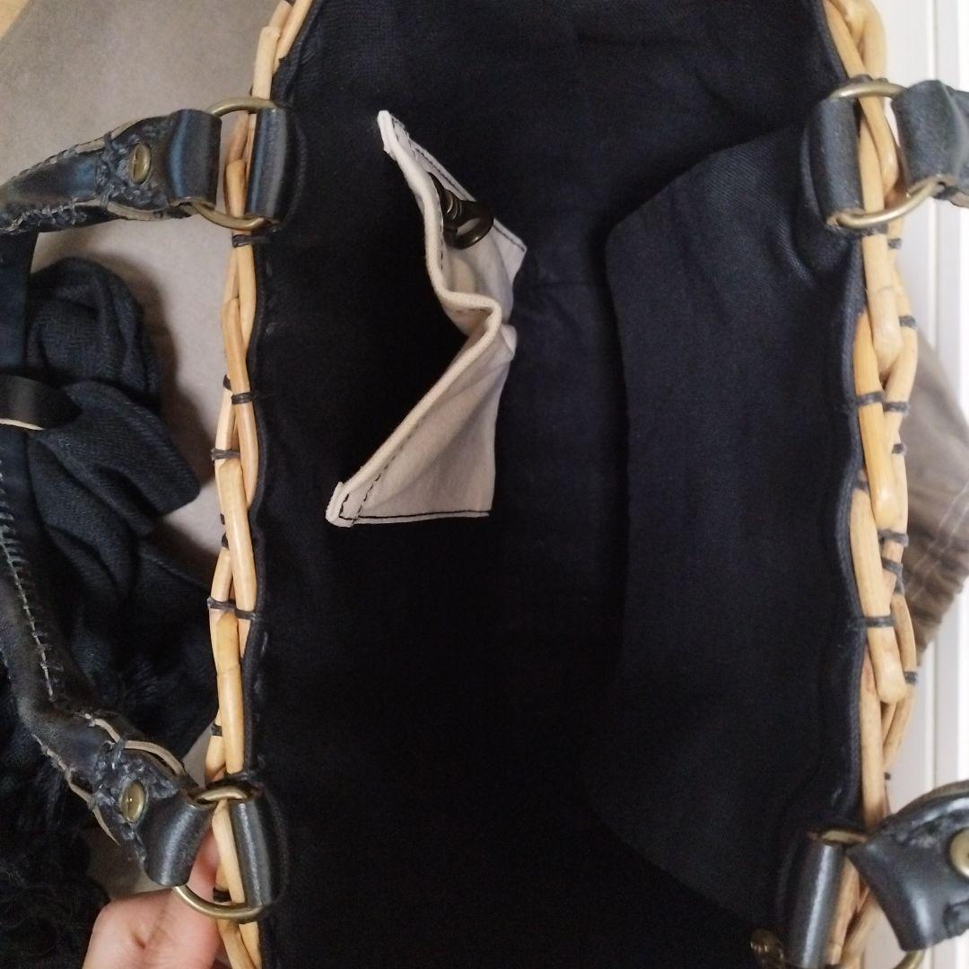 Hib☆Y☆エバゴス　かごバッグ　ブラック　リネン被せ