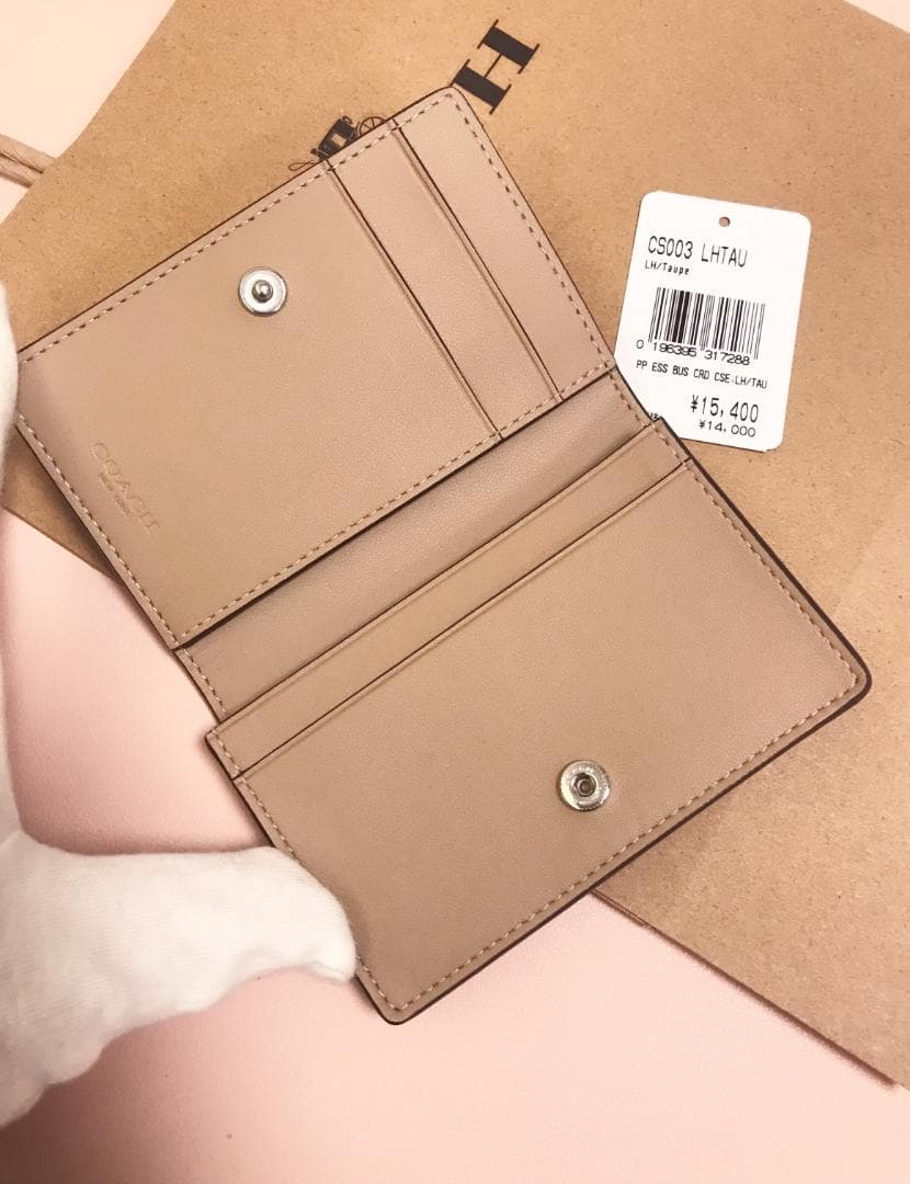 新品 coach エッセンシャル ビジネス カード ケース トープ