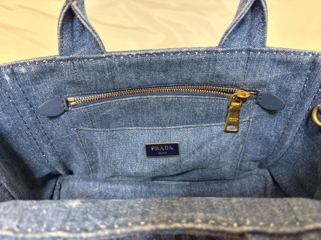 PRADA トートバッグ　カナパS 2way ストラップ付 インディエゴ