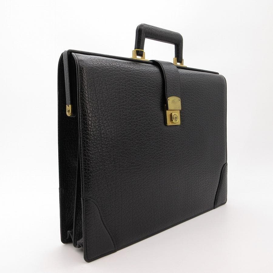 美品 ダレスバッグ ビジネスバッグ レザー 黒 ブラック 30-25111308