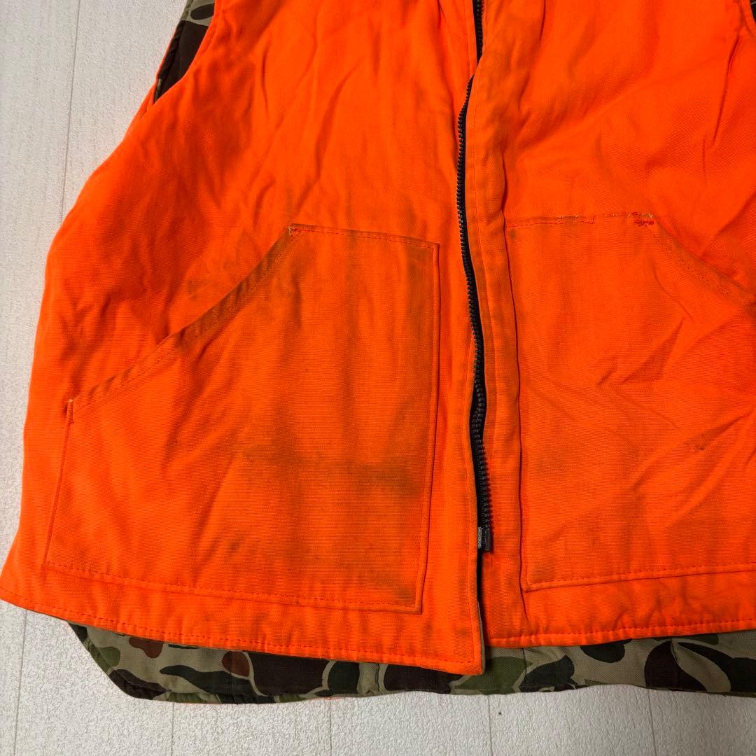 Wallsウォールズ　ダックハンターカモフラージュリバーシブルベスト　古着　中綿