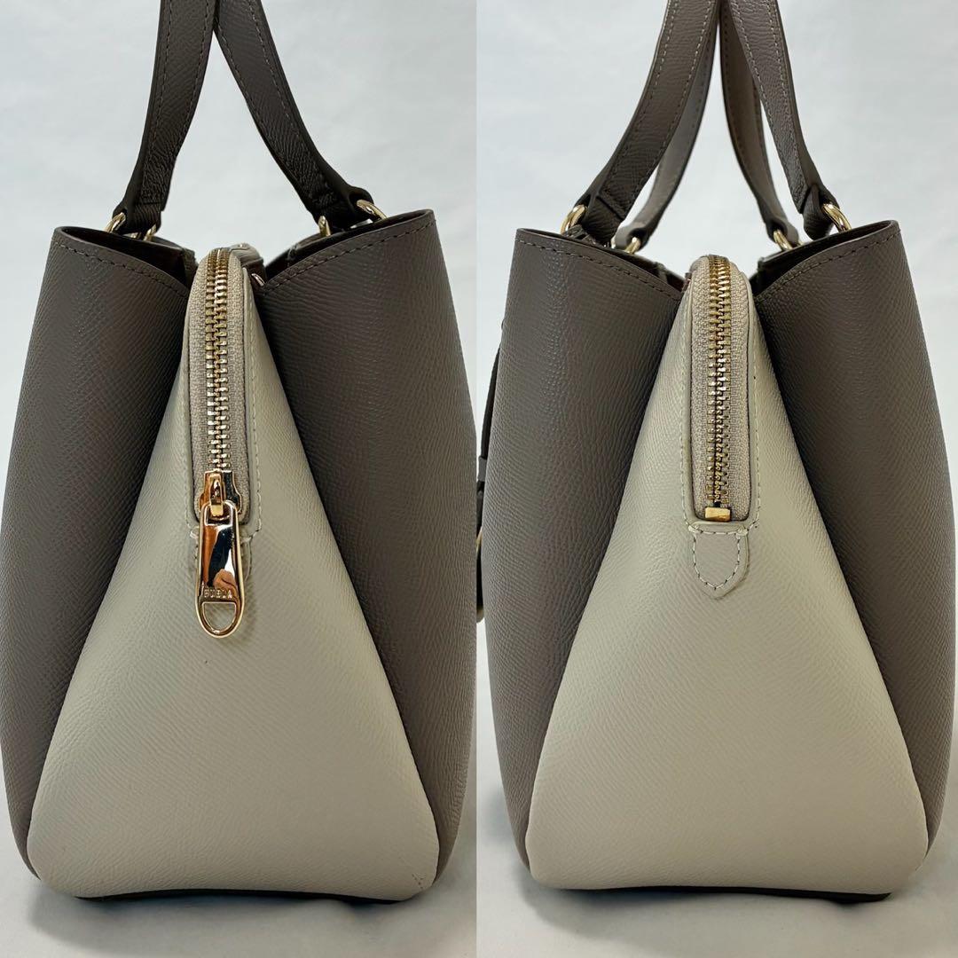 【未使用級/カード付】フルラ ミネルヴァ 2way ハンドバッグ レザー 本革