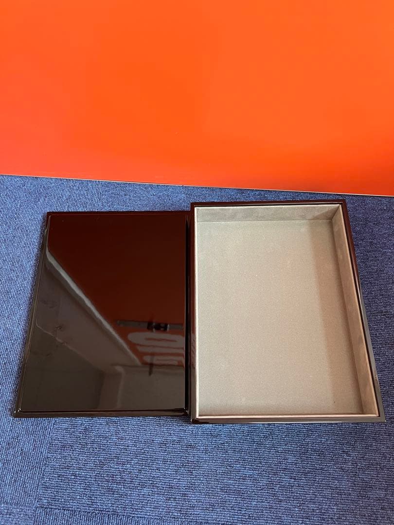 1199 木箱　書類入　小物入　花うさぎ　未使用