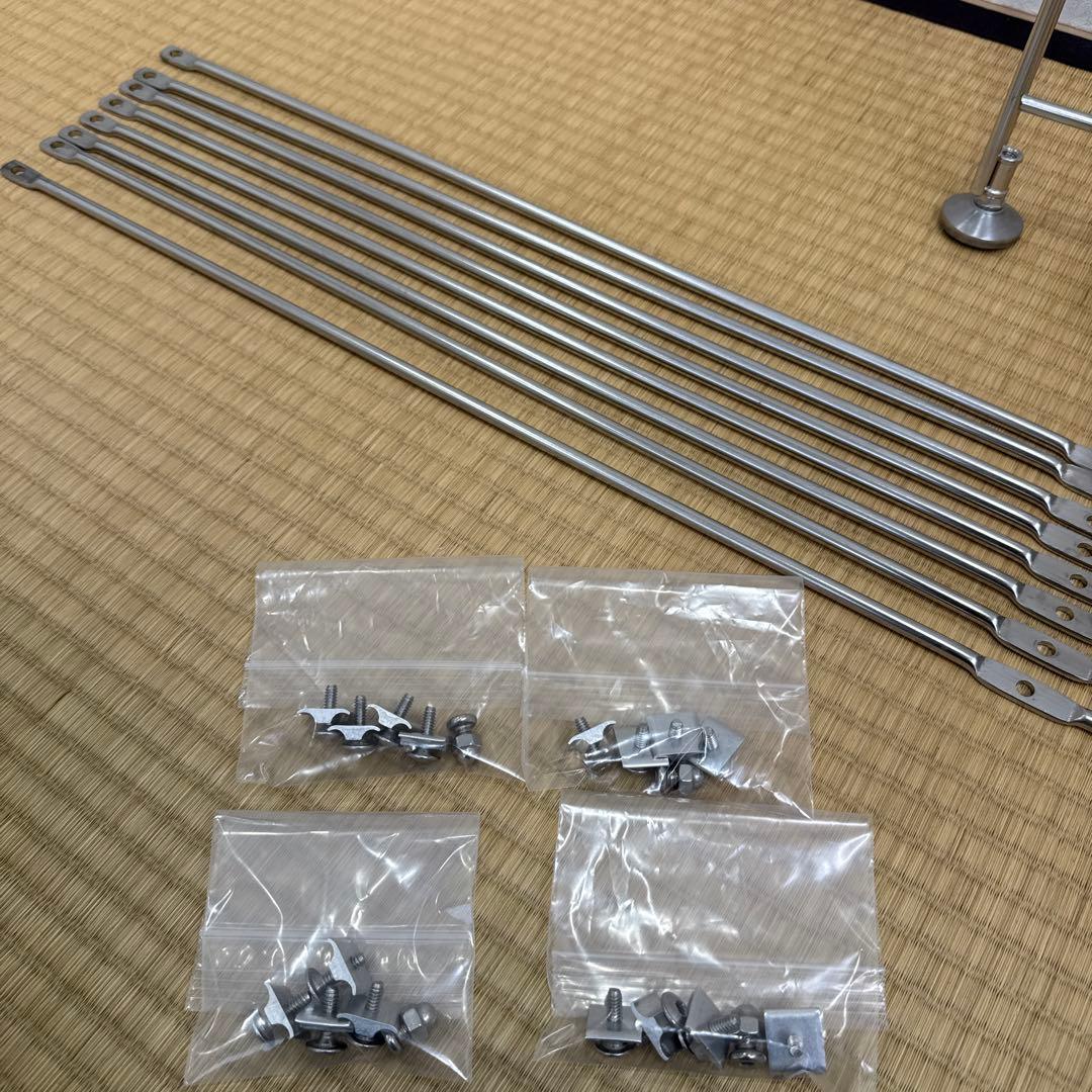 無印良品　ステンレスユニットシェルフ 追加用帆立大4本とクロスバー4セット