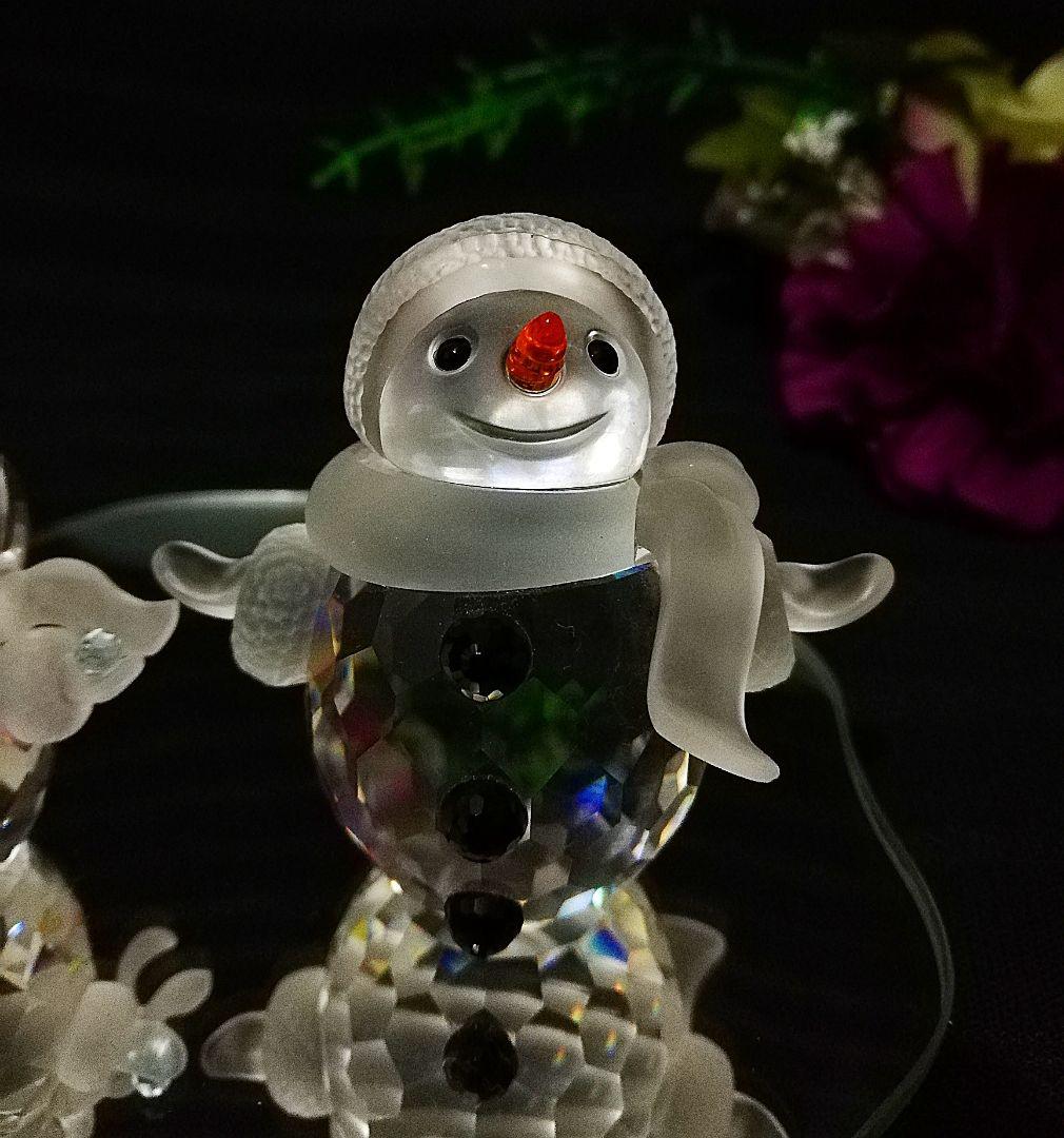 ★廃盤★美品スワロフスキークリスタルオブジェスノーマン親子おまけ付置物レア希少