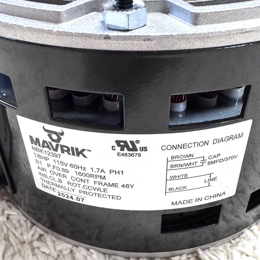 【新品未使用】MAVRIK 換気扇モーター 1/8HP PSC 5 5/8インチ