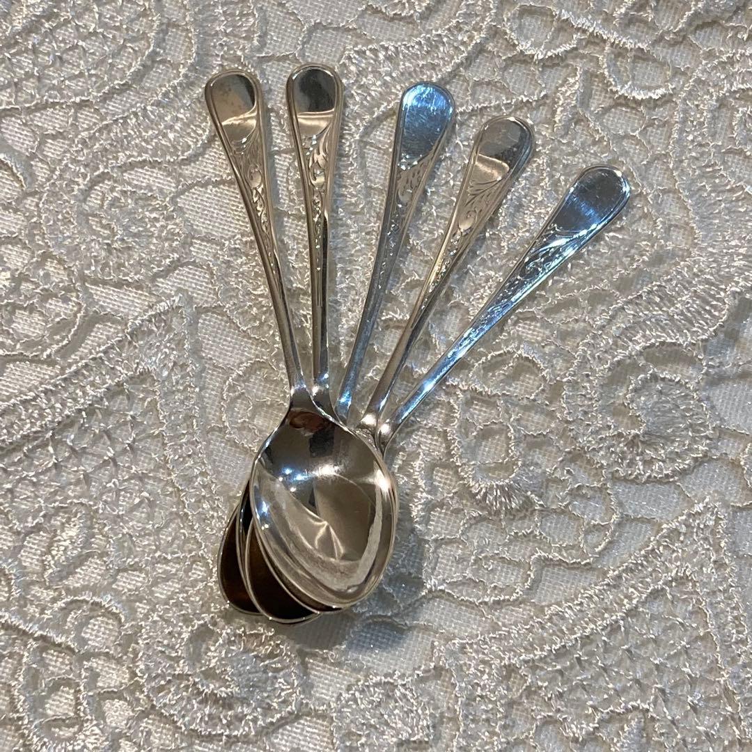 04 純銀製デミタススプーン5本セット