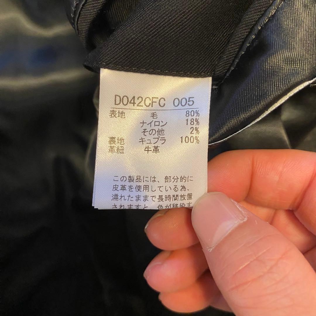 PAPAS＋パパス ダッフルコート L ブラック　レザー切り替え