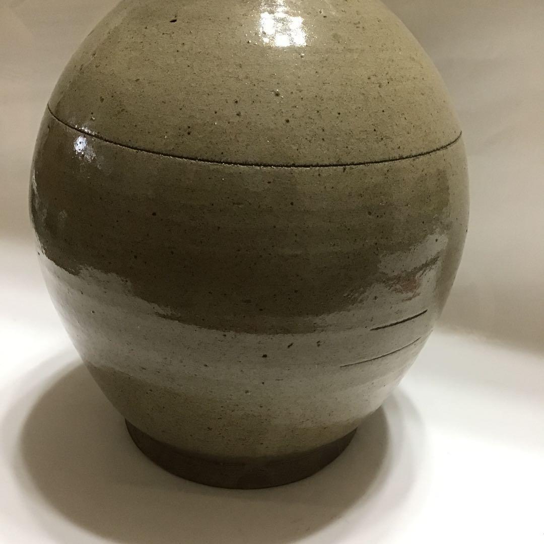 アンティーク 古 大堀相馬焼 首 緑釉 徳利