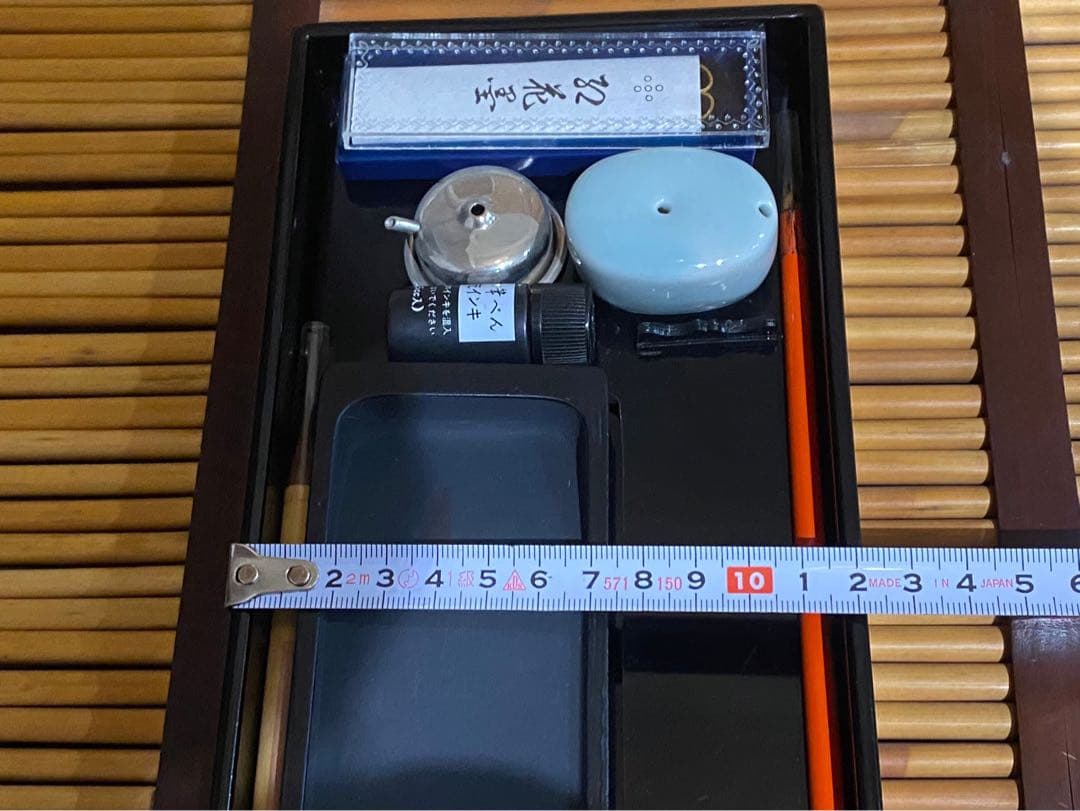 高岡塗 螺鈿細工 書道具 硯 木箱入