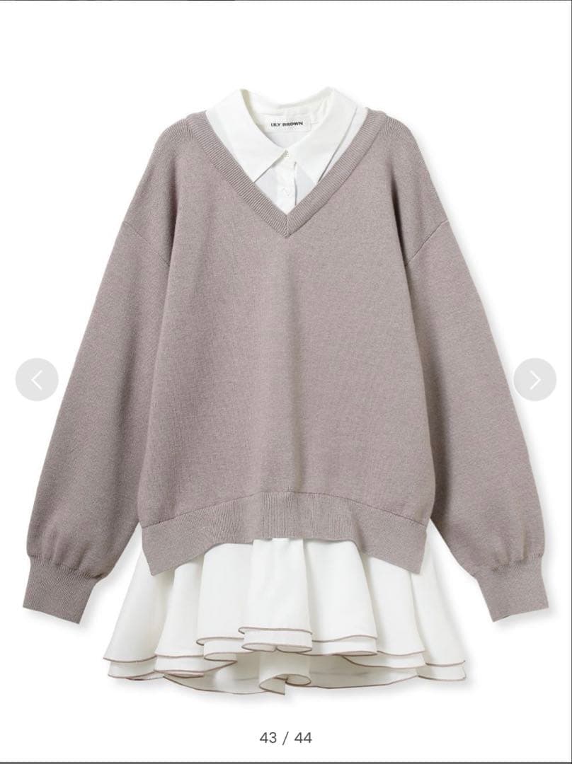 LILY BROWN【限定カラー】シャツドッキングフリルミニワンピース（MOC）